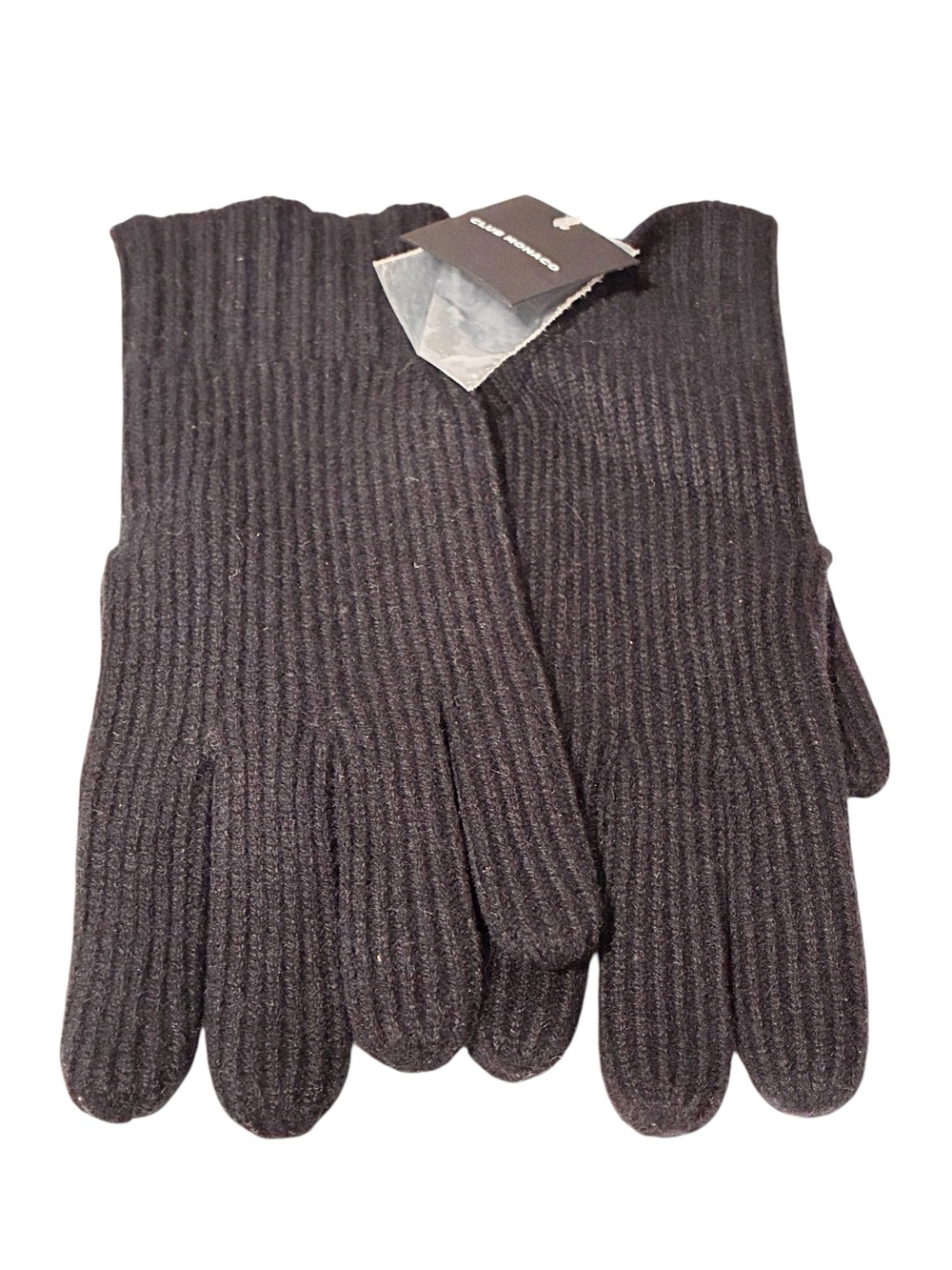 Club Monaco Black Ribbed Kensington Glove Cashmere Blend NEW